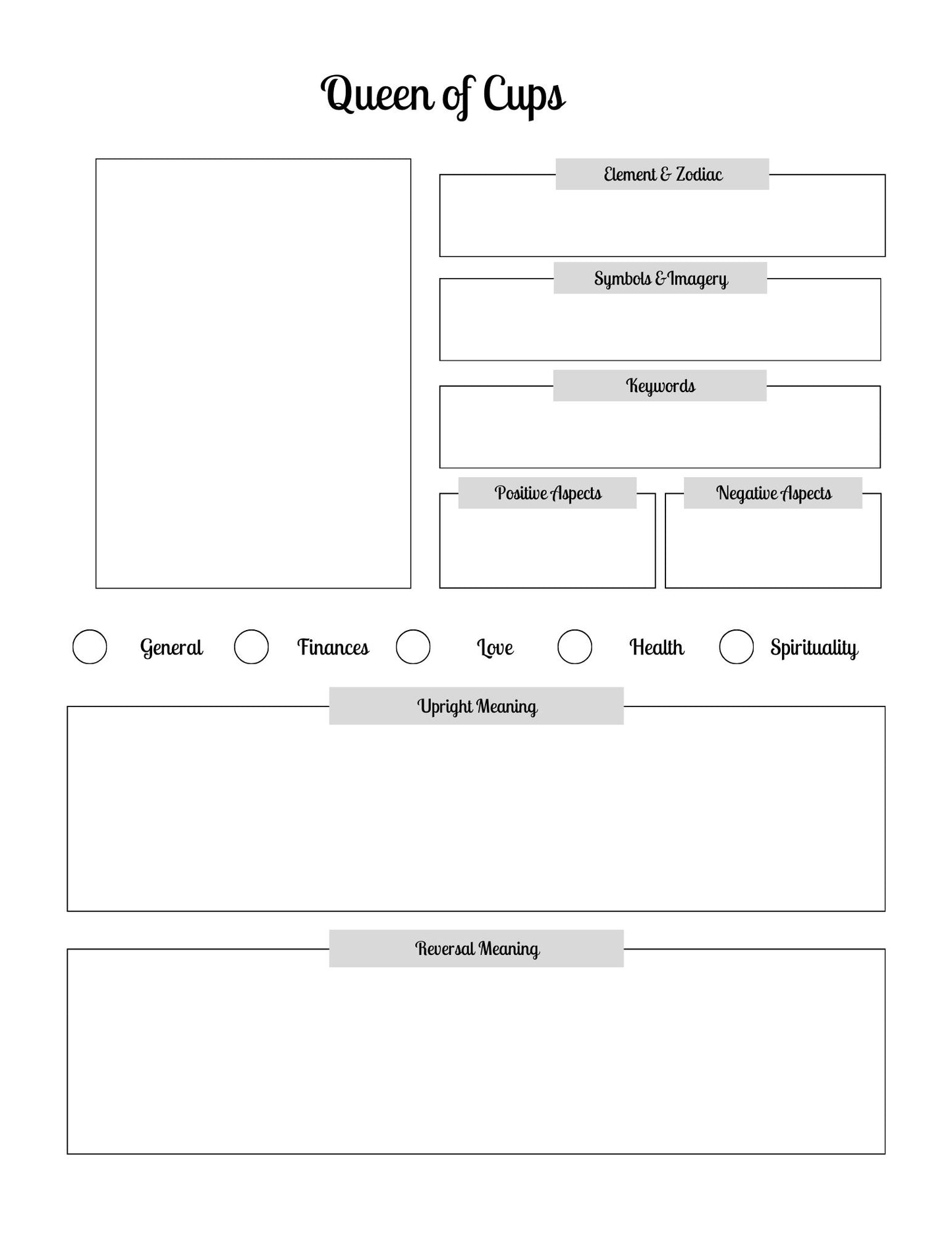 Tarot Study Journal (printable download))