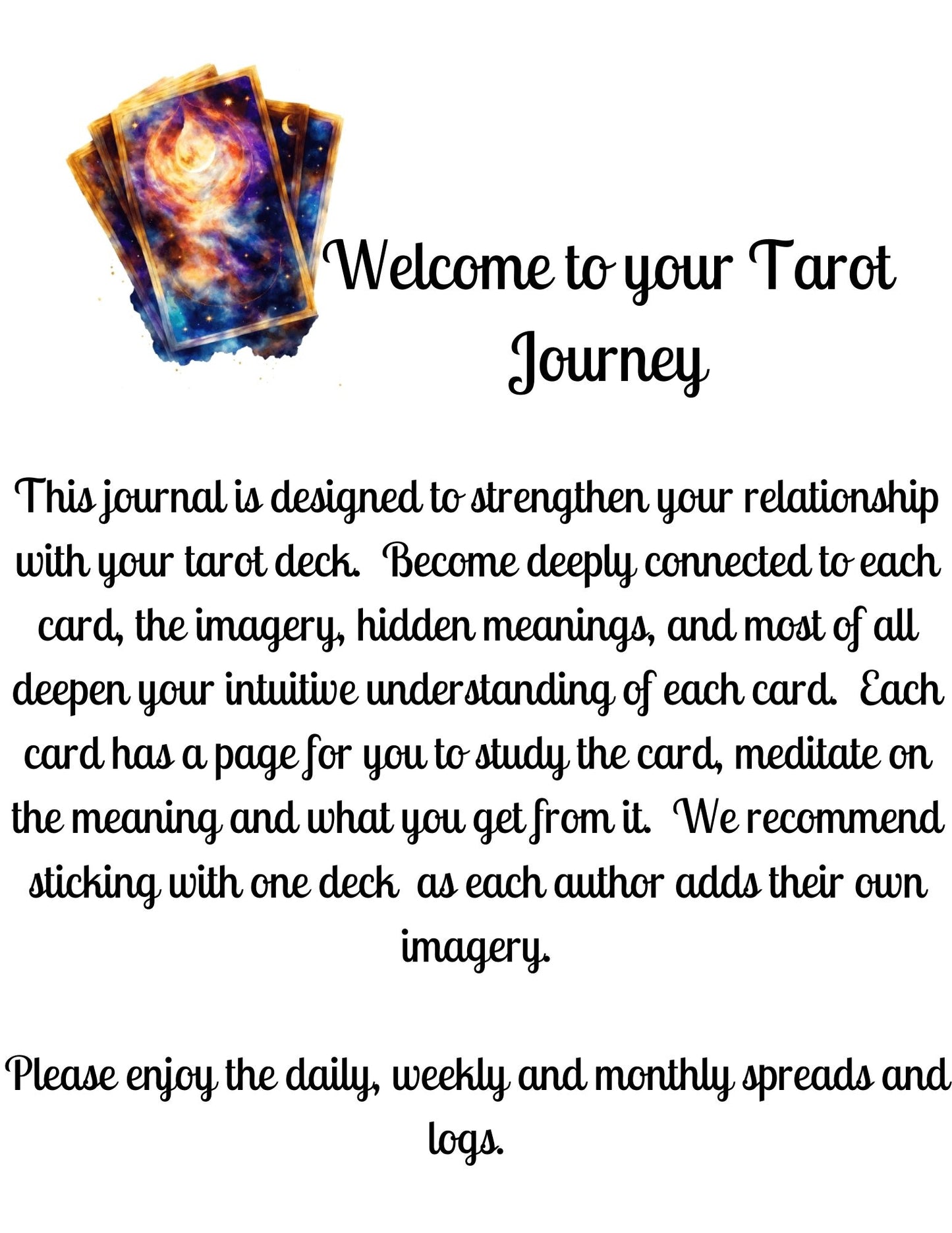 Tarot Study Journal (printable download))