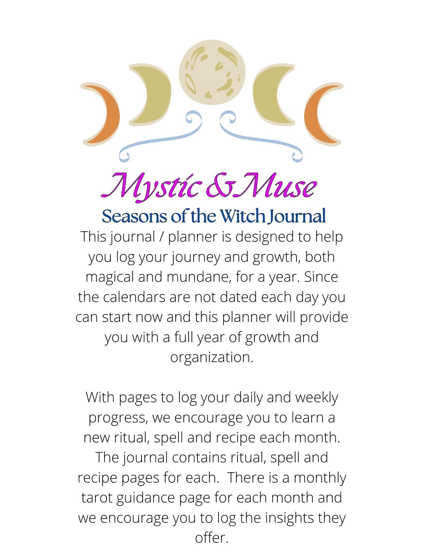 Mystic "witchy" Journal Planner (download)