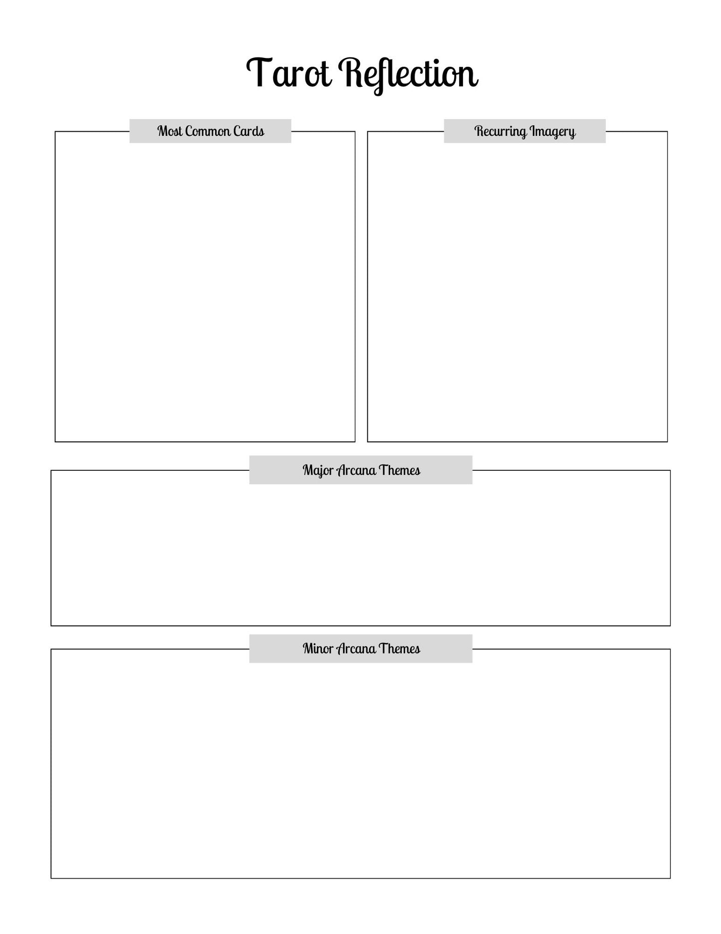 Tarot Study Journal (printable download))